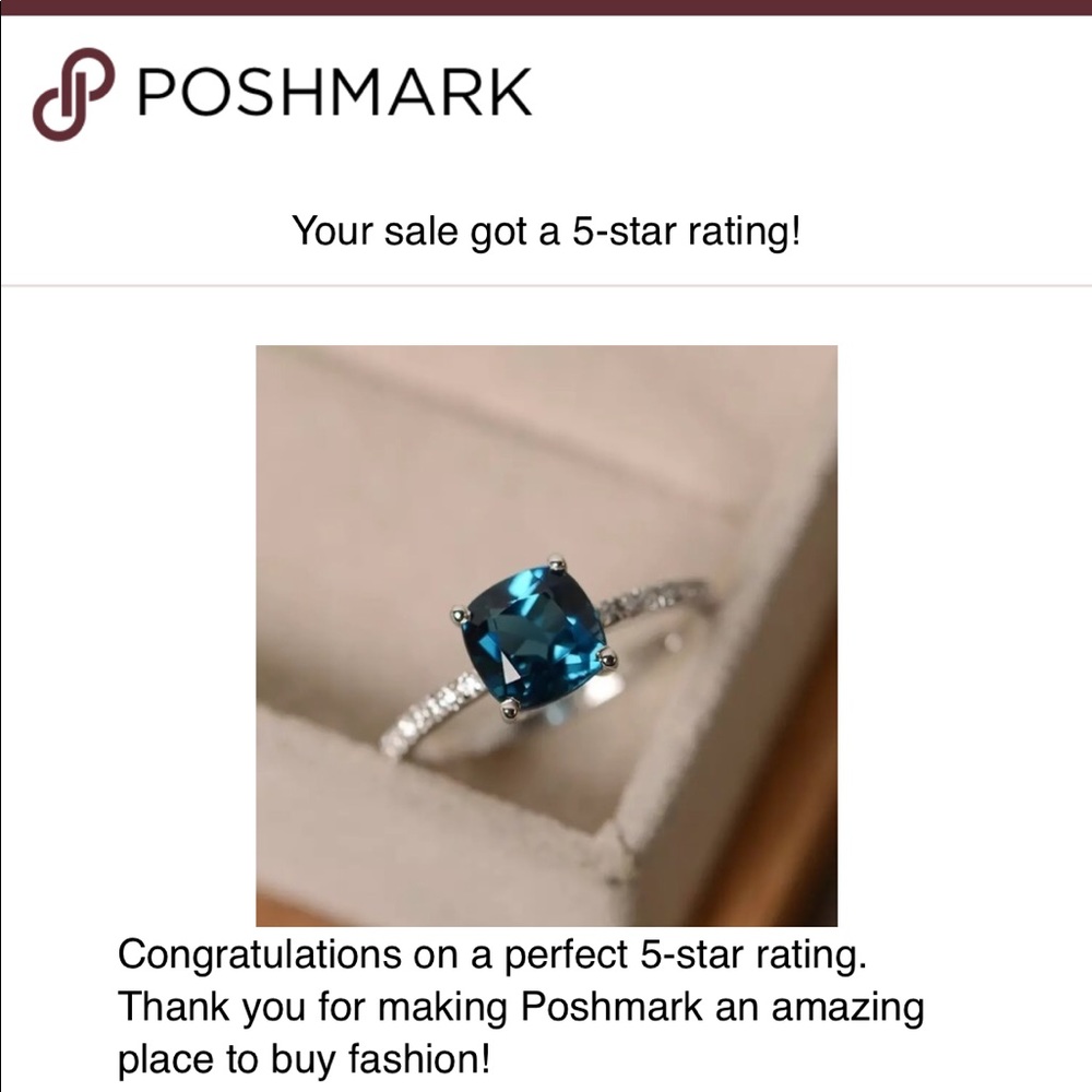 5⭐️ FAV BESTSELLER Blue Topaz Cubic Zirconia Ring - Picture 5 of 5